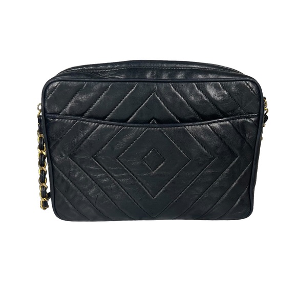 Chanel Black Lambskin Leather CC Quilted Camera Chain Crossbody Bag - Picture 3 of 17